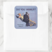 Glamour-Aufkleber der 30er Jahre Inhalieren Sie Quadratischer Aufkleber (Tasche)