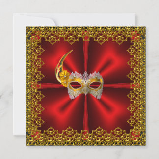 Glamour Ball Einladung Elegantes Rotes Gold