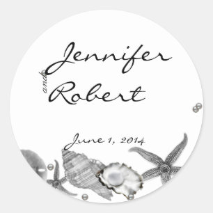 Glamour Beach in Silver Envelope Seal Runder Aufkleber