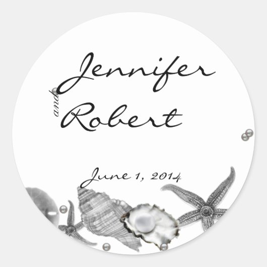 Glamour Beach in Silver Envelope Seal Runder Aufkleber (Vorderseite)