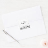 Glamour Beach in Silver Monogram Aufkleber (Umschlag)