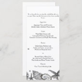 Glamour Beach in Silver Wedding Menu Menükarte (Vorne/Hinten)