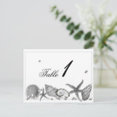 Glamour Beach in Silver Wedding Tischnummer (Stehend Vorderseite)