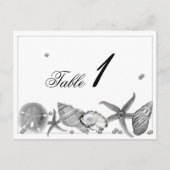 Glamour Beach in Silver Wedding Tischnummer (Vorderseite)
