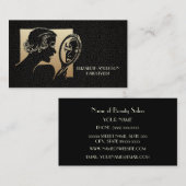 Glamour Beautician Black and Gold Leopard Visitenkarte (Vorne/Hinten)