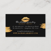 Glamour Beauty Black & Gold Liften Visitenkarte (Rückseite)