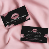 Glamour Beauty Black & Pink Lip Makeup Artist Visitenkarte