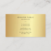 Glamour Beruflich Elegante Modernes Template Gold Visitenkarte (Rückseite)