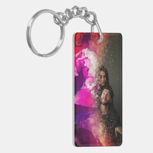 Glamour Best Lovers jemals Floral Overlay Foto Schlüsselanhänger (Vorderseite links)