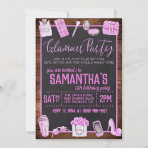 Glamour Birthday Party Einladung