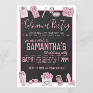 Glamour Birthday Party Einladung