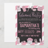 Glamour Birthday Party Einladung (Vorne/Hinten)