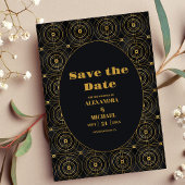 Glamour Black and Gold Art Deco Hochzeit Save The Date