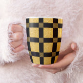 Glamour Black and gold Bufallo karierte Muster Kaffeetasse