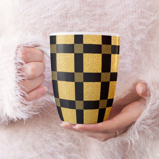 Glamour Black and gold Bufallo karierte Muster Kaffeetasse