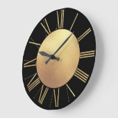 Glamour Black and Gold Große Wanduhr (Winkel)