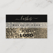 Glamour Black and Gold Sparkle Glitzer mit Logo Visitenkarte (Vorderseite)