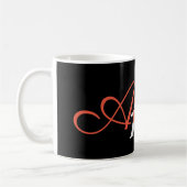 Glamour Black and White Monogram Custom Kaffeetasse (Links)