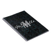 Glamour Black and White Monogram Spiral Notizblock (Rechte Seite)