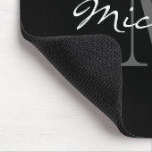 Glamour black and white name monogram mouse pad mousepad (Ecke)