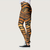 Glamour Black Brown Tiger Stripes Animal Print Leggings (Links)