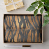Glamour Black Brown Tiger Stripes Animal Print Seidenpapier (Geschenk)