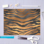 Glamour Black Brown Tiger Stripes Animal Print Seidenpapier (Handwerk)