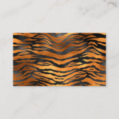 Glamour Black Brown Tiger Stripes Animal Print Visitenkarte (Vorderseite)