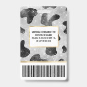 Glamour Black Funkelnd Glitzer Sequins Kuh Printin Ausweis (Rückseite)