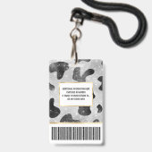 Glamour Black Funkelnd Glitzer Sequins Kuh Printin Ausweis (Rückseite mit Lanyard)