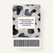 Glamour Black Funkelnd Glitzer Sequins Kuh Printin Ausweis (Rückseite)