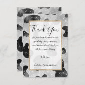 Glamour Black Funkelnd Glitzer Sequins Kuh Printin Dankeskarte (Vorne/Hinten)