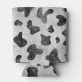 Glamour Black Funkelnd Glitzer Sequins Kuh Printin Dosenkühler (Rückseite)