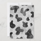 Glamour Black Funkelnd Glitzer Sequins Kuh Printin Einladung (Rückseite)