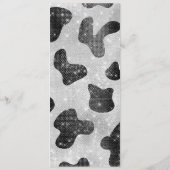 Glamour Black Funkelnd Glitzer Sequins Kuh Printin Menükarte (Rückseite)
