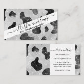 Glamour Black Funkelnd Glitzer Sequins Kuh Printin Visitenkarte (Vorne/Hinten)