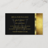 Glamour Black Gold Glitzer Decorated Monogram Visitenkarte (Rückseite)