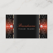 Glamour Black Lava Red Squiggled Jewels Luxury Visitenkarte (Vorderseite)