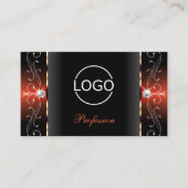 Glamour Black Lava Red Squiggled Juwelen und Logo Visitenkarte (Vorderseite)