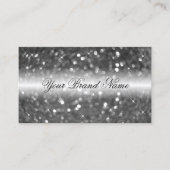 Glamour Black Silver Sparkling Glitzer Stilvoll Visitenkarte (Vorderseite)