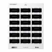 Glamour Black Silver Template Elegant Moderne Adressaufkleber (Vorne)