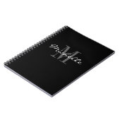 Glamour Black-White Monogram Spiralnotebook Notizblock (Linke Seite)