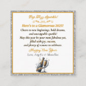 Glamour Black Woman Popping Champagne Begleitkarte (Rückseite)