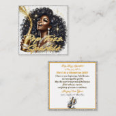 Glamour Black Woman Popping Champagne Begleitkarte (Vorne/Hinten)