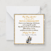 Glamour Black Woman Popping Champagne Mitteilungskarte (Rückseite)