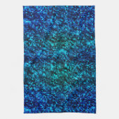 Glamour Blau und Grün Glitzer Geschirrtuch (Vertikal)
