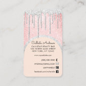 Glamour Blink Pink White Glitzer Tropfen Nail Tech Visitenkarte (Rückseite)