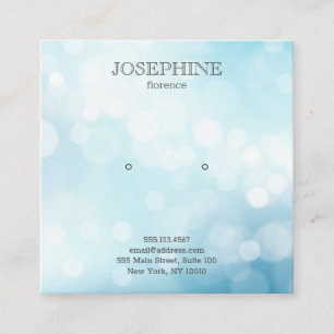 Glamour Blue Bokeh Juwelier Earring Display Quadratische Visitenkarte