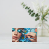 Glamour Blue Eye Shadow Makeup Visitenkarte (Stehend Vorderseite)