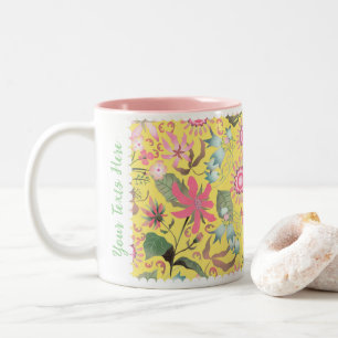 Glamour Blumengelb Zwei-Tonen-Kaffee-Tasse Zweifarbige Tasse